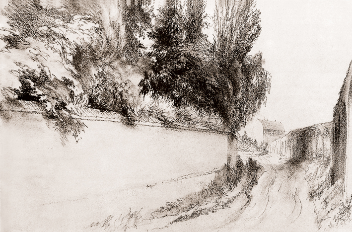  Adolpyh Von Menzel —— 围墙外的小路